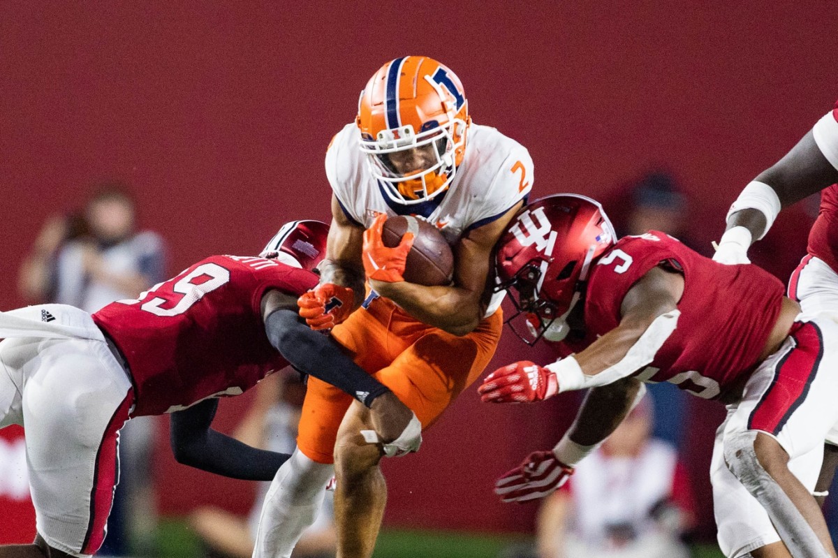 Illinois running back Chase Brown leads the nation in rushing and yards per carry.